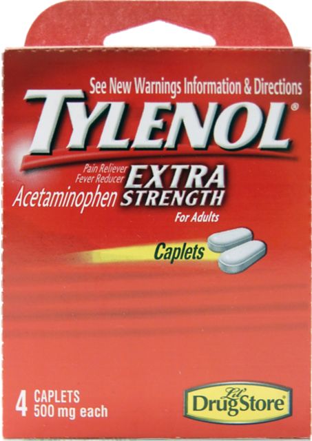 TYLENOL 4CT 500MG CAPLETS