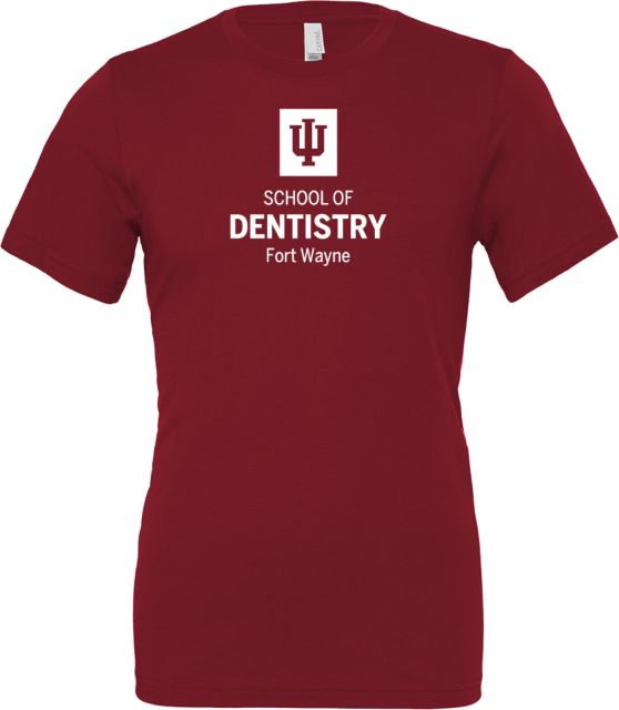 Indiana Bella + Canvas Jersey Cotton T Shirt IU Fort Wayne School of Dentistry Stacked - ONLINE ONLY