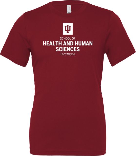 Indiana Bella + Canvas Jersey Cotton T Shirt IU Fort Wayne School of Health and Human Sciences Stacked - ONLINE ONLY