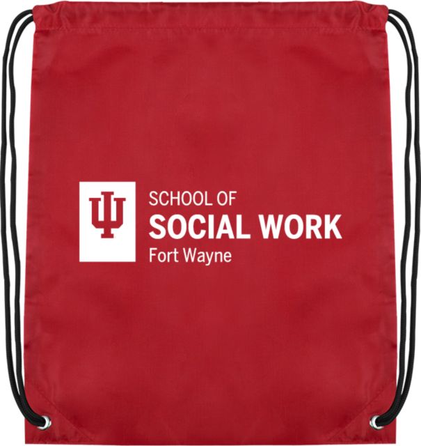Indiana Drawstring Backpack IU Fort Wayne School of Social Work Horizontal - ONLINE ONLY
