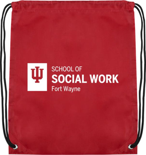 Indiana Drawstring Backpack IU Fort Wayne School of Social Work Horizontal - ONLINE ONLY